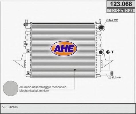 AHE 123068 Радиатор охлаждения двигателя для RENAULT