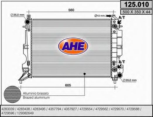 AHE 125010 Крышка радиатора AHE для SAAB