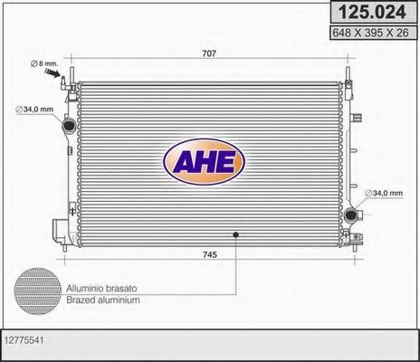 AHE 125024 Крышка радиатора AHE для SAAB