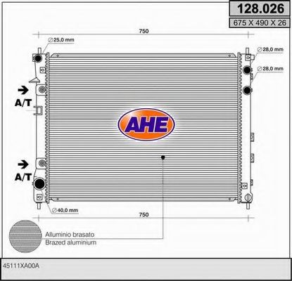 AHE 128026 Радиатор охлаждения двигателя для SUBARU