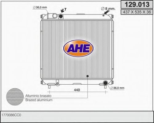 AHE 129013 Радиатор охлаждения двигателя AHE для SUZUKI