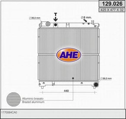 AHE 129026 Радиатор охлаждения двигателя AHE для SUZUKI