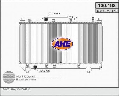 AHE 130198 Радиатор охлаждения двигателя для TOYOTA