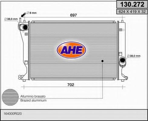 AHE 130272 Радиатор охлаждения двигателя для TOYOTA