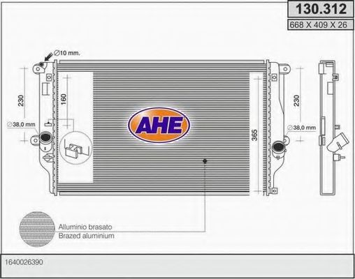 AHE 130312 Радиатор охлаждения двигателя для TOYOTA