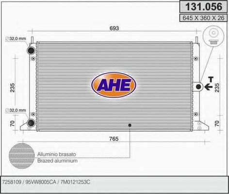AHE 131056 Радиатор охлаждения двигателя для FORD