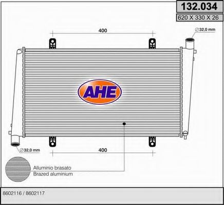 AHE 132034 Радиатор охлаждения двигателя для VOLVO S40