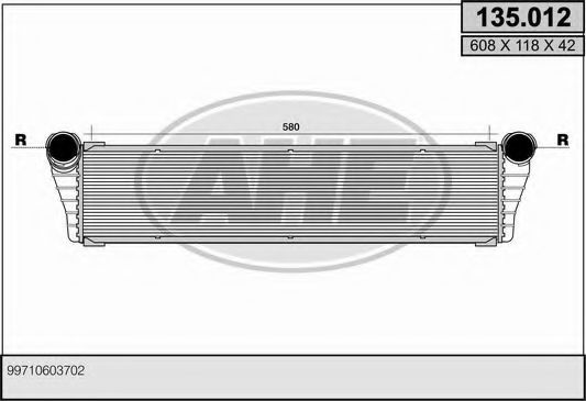 AHE 135012 Радиатор охлаждения двигателя для PORSCHE 911