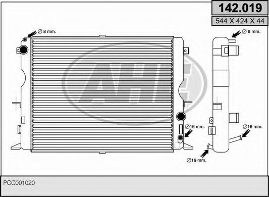 AHE 142019 Радиатор охлаждения двигателя AHE для LAND ROVER