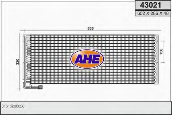 AHE 43021 Радиатор кондиционера для MAN