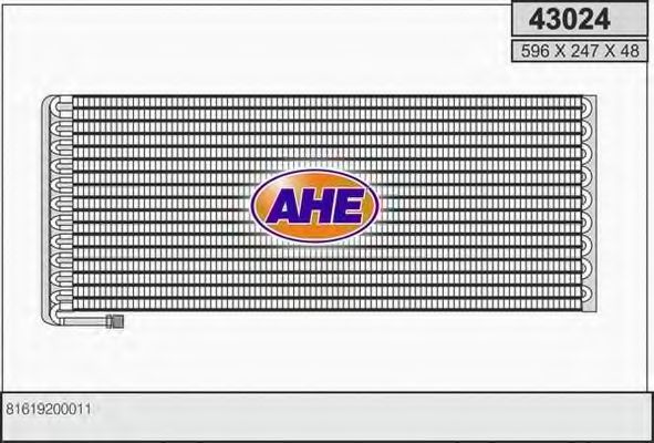 AHE 43024 Радиатор кондиционера для MAN L