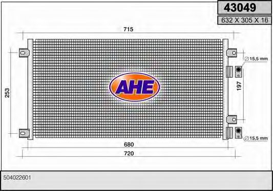 AHE 43049 Радиатор кондиционера для IVECO