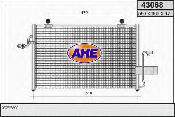 AHE 43068 Радиатор кондиционера для DAEWOO