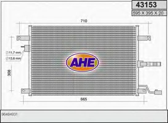 AHE 43153 Радиатор кондиционера для DAEWOO