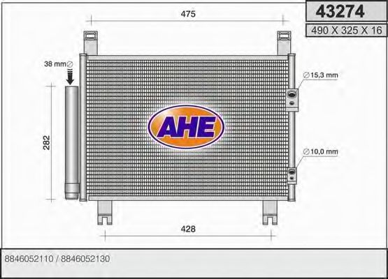 AHE 43274 Радиатор кондиционера для SUBARU