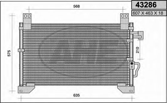 AHE 43286 Радиатор кондиционера для SSANGYONG