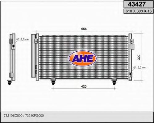 AHE 43427 Радиатор кондиционера для SUBARU