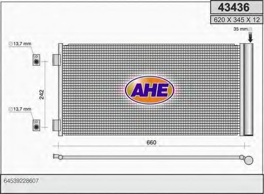 AHE 43436 Радиатор кондиционера для MINI