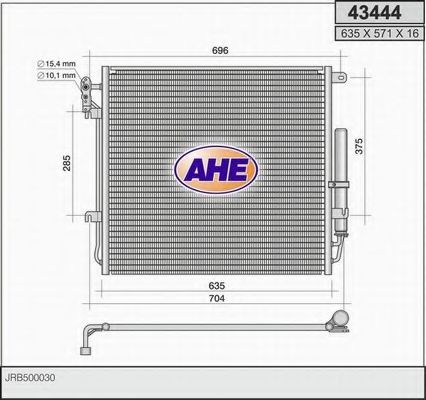 AHE 43444 Радиатор кондиционера для LAND ROVER