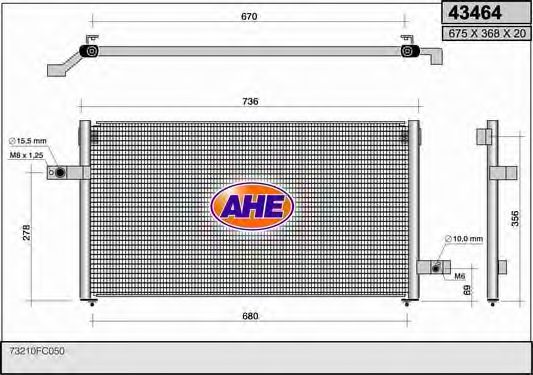 AHE 43464 Радиатор кондиционера для SUBARU