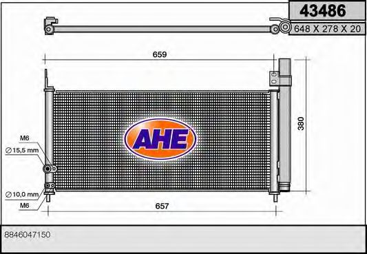 AHE 43486 Радиатор кондиционера для LEXUS