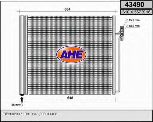 AHE 43490 Радиатор кондиционера для LAND ROVER