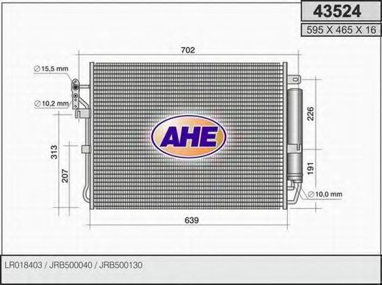 AHE 43524 Радиатор кондиционера для LAND ROVER