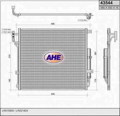 AHE 43544 Радиатор кондиционера для LAND ROVER