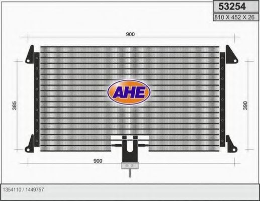 AHE 53254 Радиатор кондиционера для SCANIA