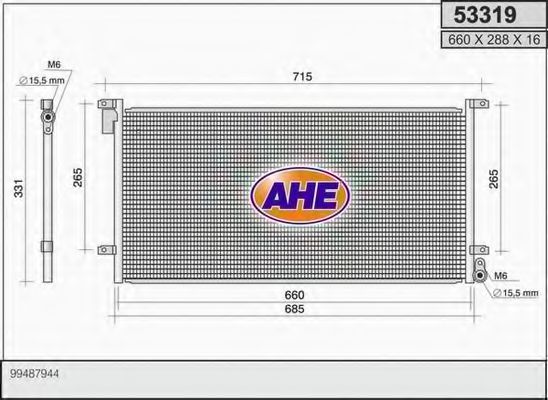 AHE 53319 Радиатор кондиционера для IVECO