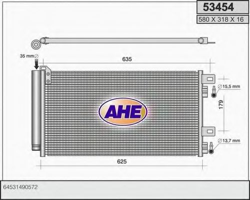 AHE 53454 Радиатор кондиционера для MINI