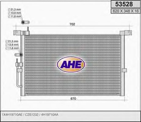AHE 53528 Радиатор кондиционера для JAGUAR