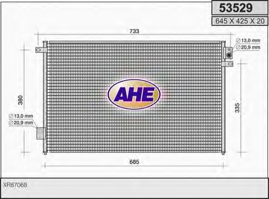AHE 53529 Радиатор кондиционера для JAGUAR