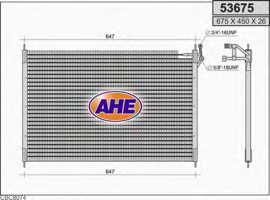 AHE 53675 Радиатор кондиционера для JAGUAR