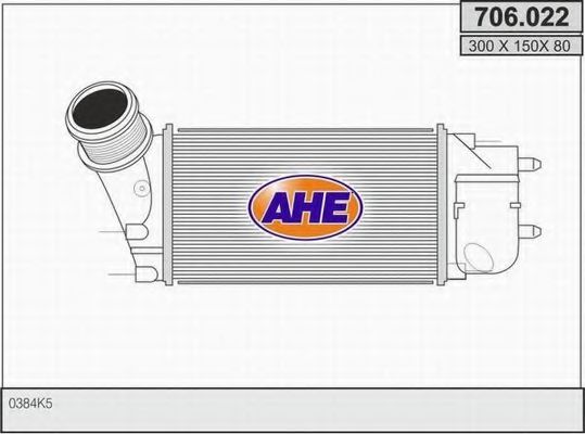 AHE 706022 Интеркулер для PEUGEOT 308