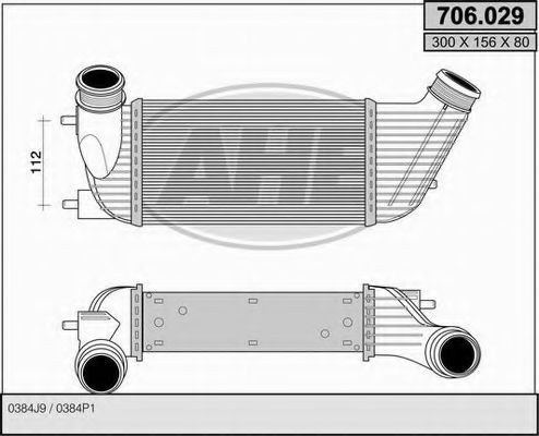 AHE 706029 Интеркулер для FIAT