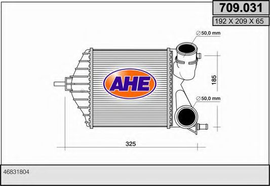 AHE 709031 Интеркулер для FIAT