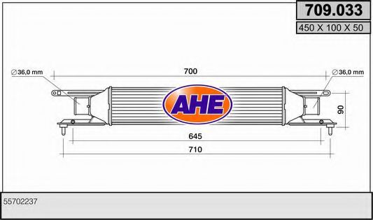 AHE 709033 Интеркулер для FIAT
