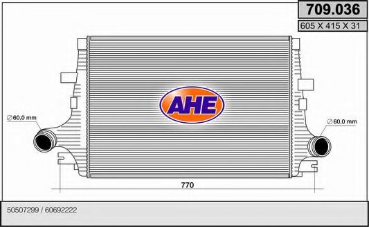 AHE 709036 Интеркулер для ALFA ROMEO