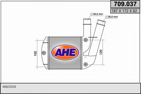 AHE 709037 Интеркулер для FIAT