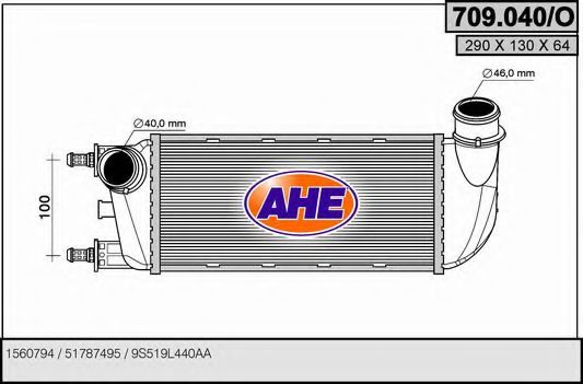 AHE 709040O Интеркулер для FIAT