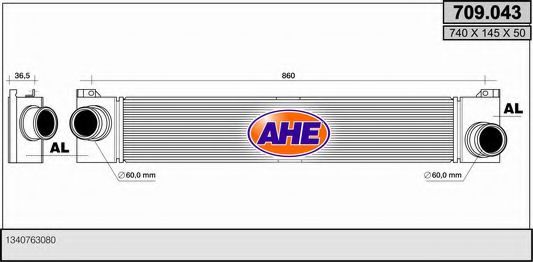 AHE 709043 Интеркулер для FIAT