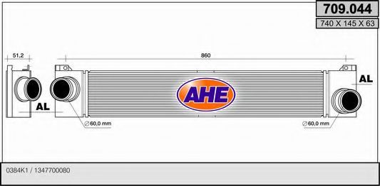AHE 709044 Интеркулер для FIAT