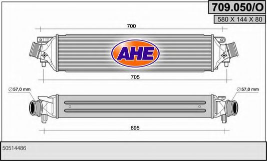 AHE 709050O Интеркулер для ALFA ROMEO