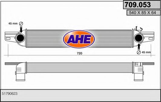 AHE 709053 Интеркулер для FIAT