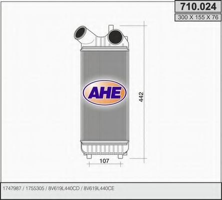 AHE 710024 Интеркулер для FORD