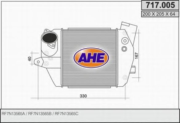 AHE 717005 Интеркулер для MAZDA
