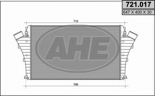 AHE 721017 Интеркулер для FIAT