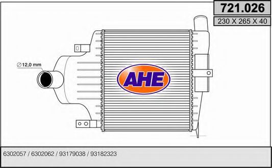 AHE 721026 Интеркулер AHE для OPEL