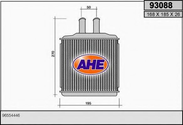 AHE 93088 Радиатор печки для DAEWOO